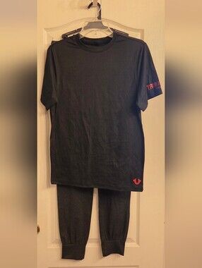 Black Pajama Set with Red Logo - True Religion MENS SIZE SMALL